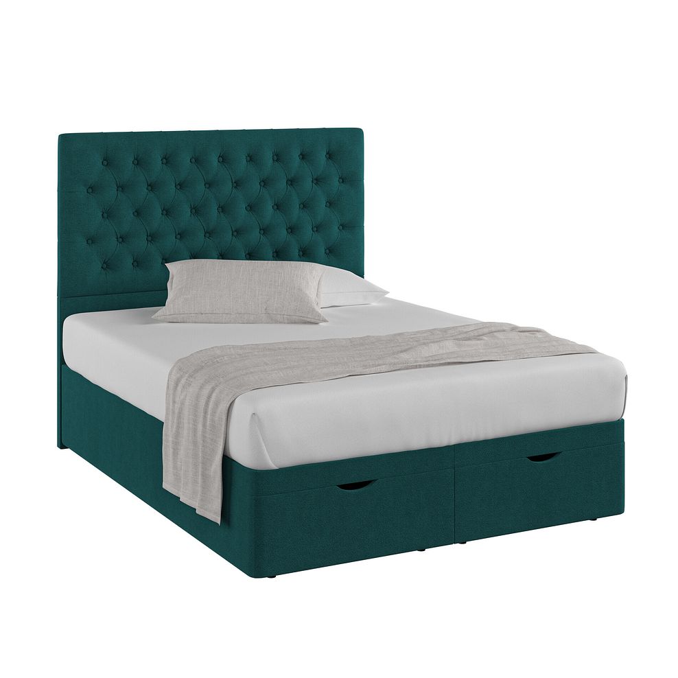 Wycombe King-Size Ottoman Storage Bed in Venice Fabric - Teal 1