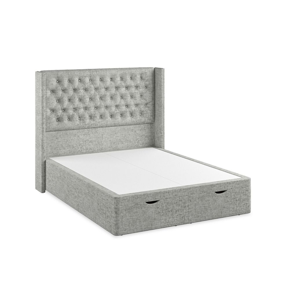 Wycombe King-Size Ottoman Storage Bed with Winged Headboard in Brooklyn Fabric - Fallow Grey 2