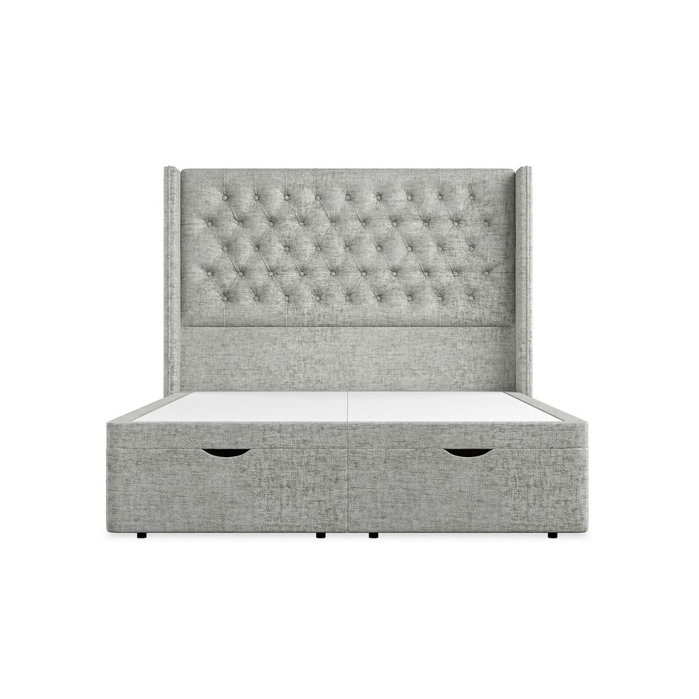 Wycombe King-Size Ottoman Storage Bed with Winged Headboard in Brooklyn Fabric - Fallow Grey 4