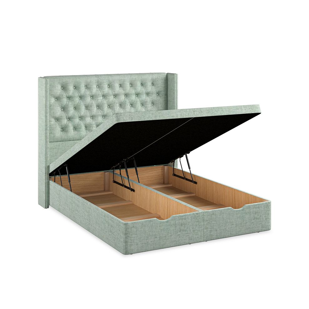 Wycombe King-Size Ottoman Storage Bed with Winged Headboard in Brooklyn Fabric - Glacier 3