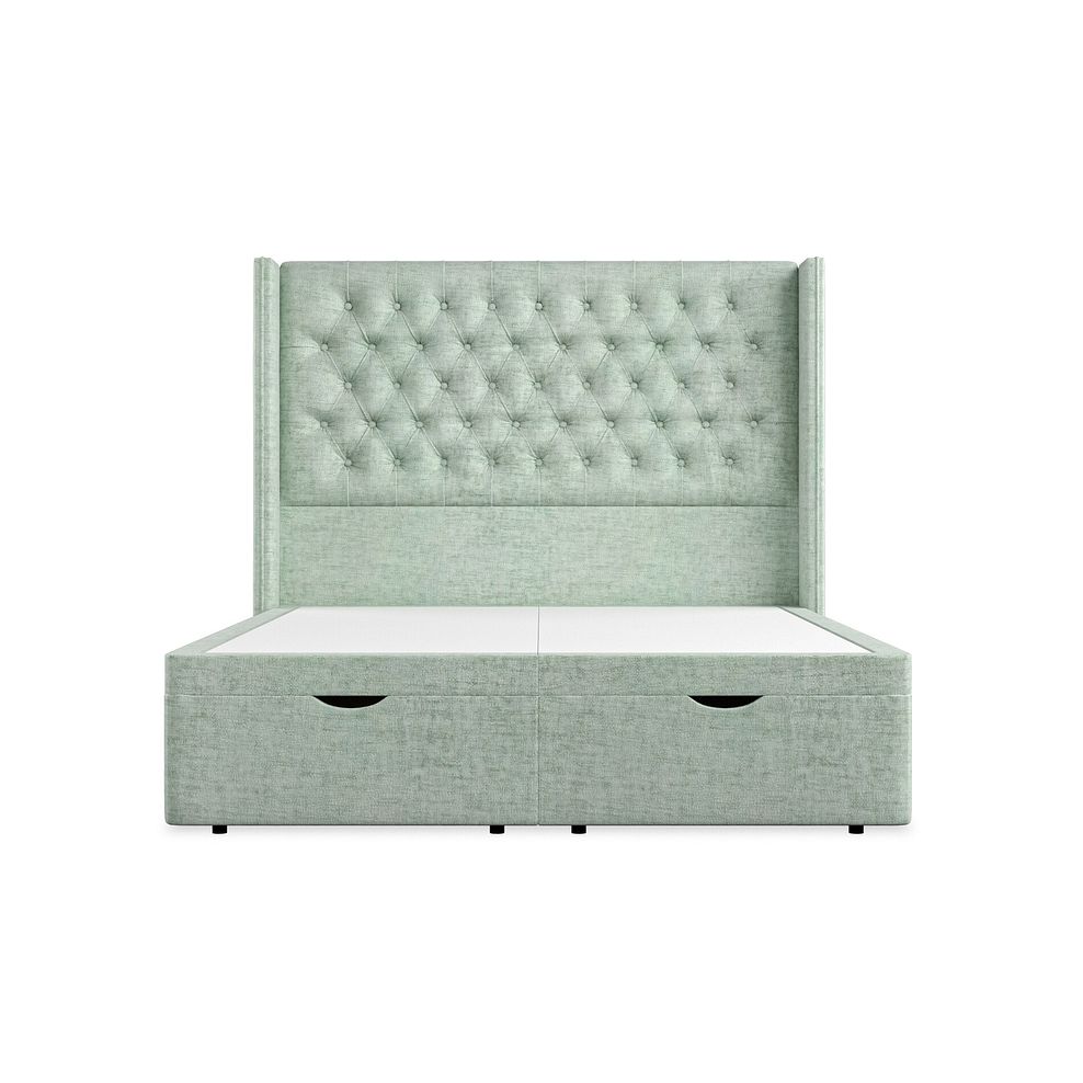 Wycombe King-Size Ottoman Storage Bed with Winged Headboard in Brooklyn Fabric - Glacier 4