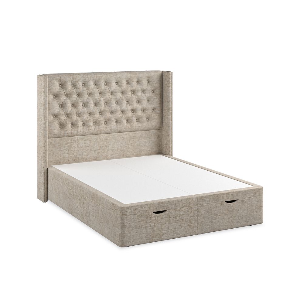 Wycombe King-Size Ottoman Storage Bed with Winged Headboard in Brooklyn Fabric - Quill Grey 2