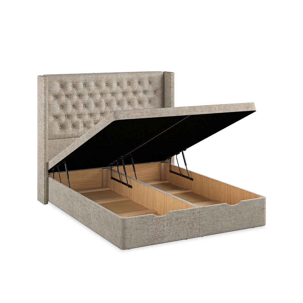 Wycombe King-Size Ottoman Storage Bed with Winged Headboard in Brooklyn Fabric - Quill Grey 3