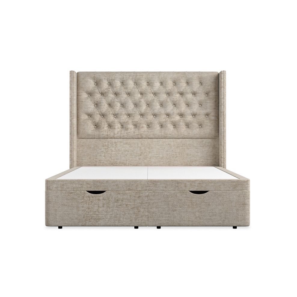 Wycombe King-Size Ottoman Storage Bed with Winged Headboard in Brooklyn Fabric - Quill Grey 4