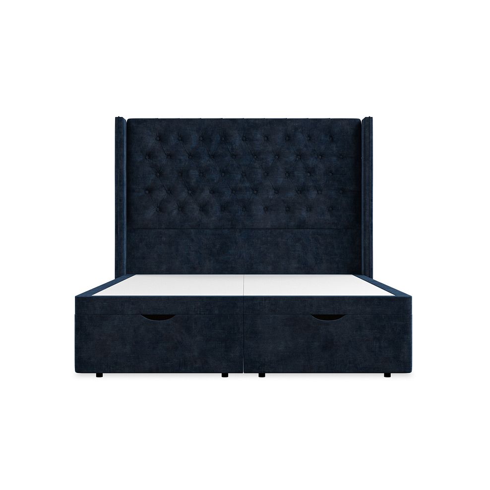 Wycombe King-Size Ottoman Storage Bed with Winged Headboard in Heritage Velvet - Royal Blue 4