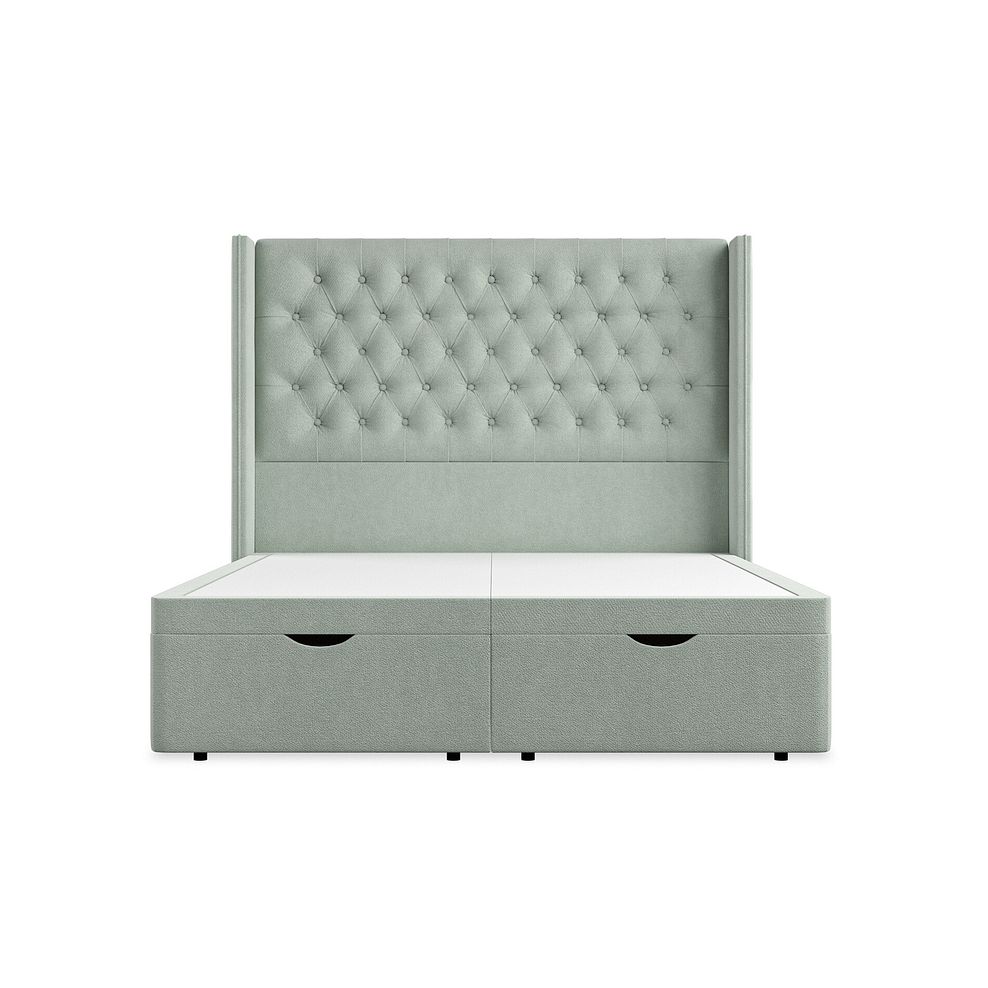 Wycombe King-Size Ottoman Storage Bed with Winged Headboard in Venice Fabric - Duck Egg 4