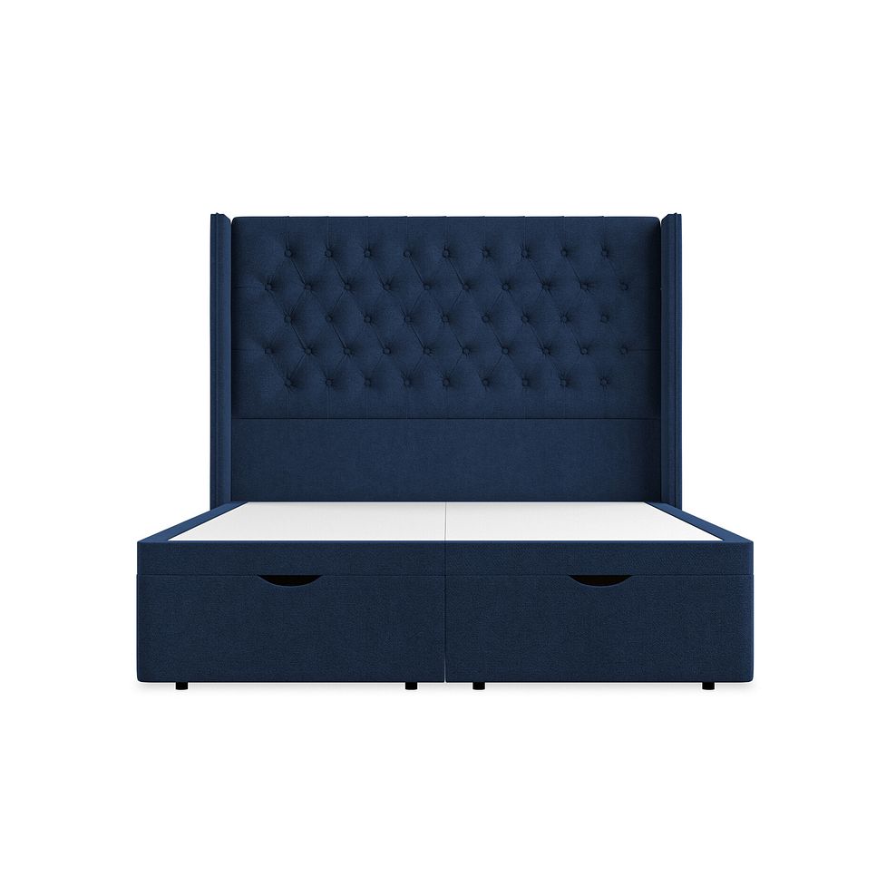 Wycombe King-Size Ottoman Storage Bed with Winged Headboard in Venice Fabric - Marine 4