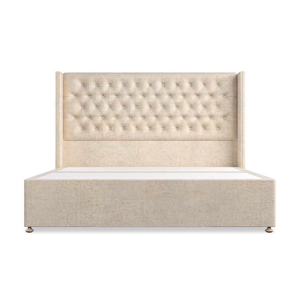 Wycombe Super King-Size 2 Drawer Divan with Winged Headboard in Brooklyn Fabric - Eggshell 3