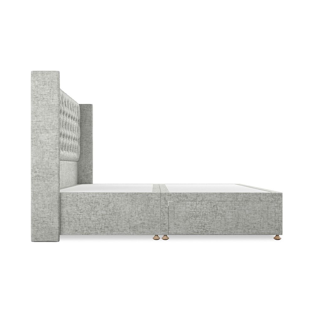 Wycombe Super King-Size 2 Drawer Divan with Winged Headboard in Brooklyn Fabric - Fallow Grey 4