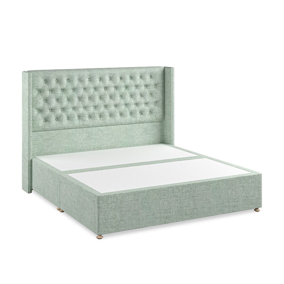 Wycombe Super King-Size 2 Drawer Divan with Winged Headboard in Brooklyn Fabric - Glacier 2