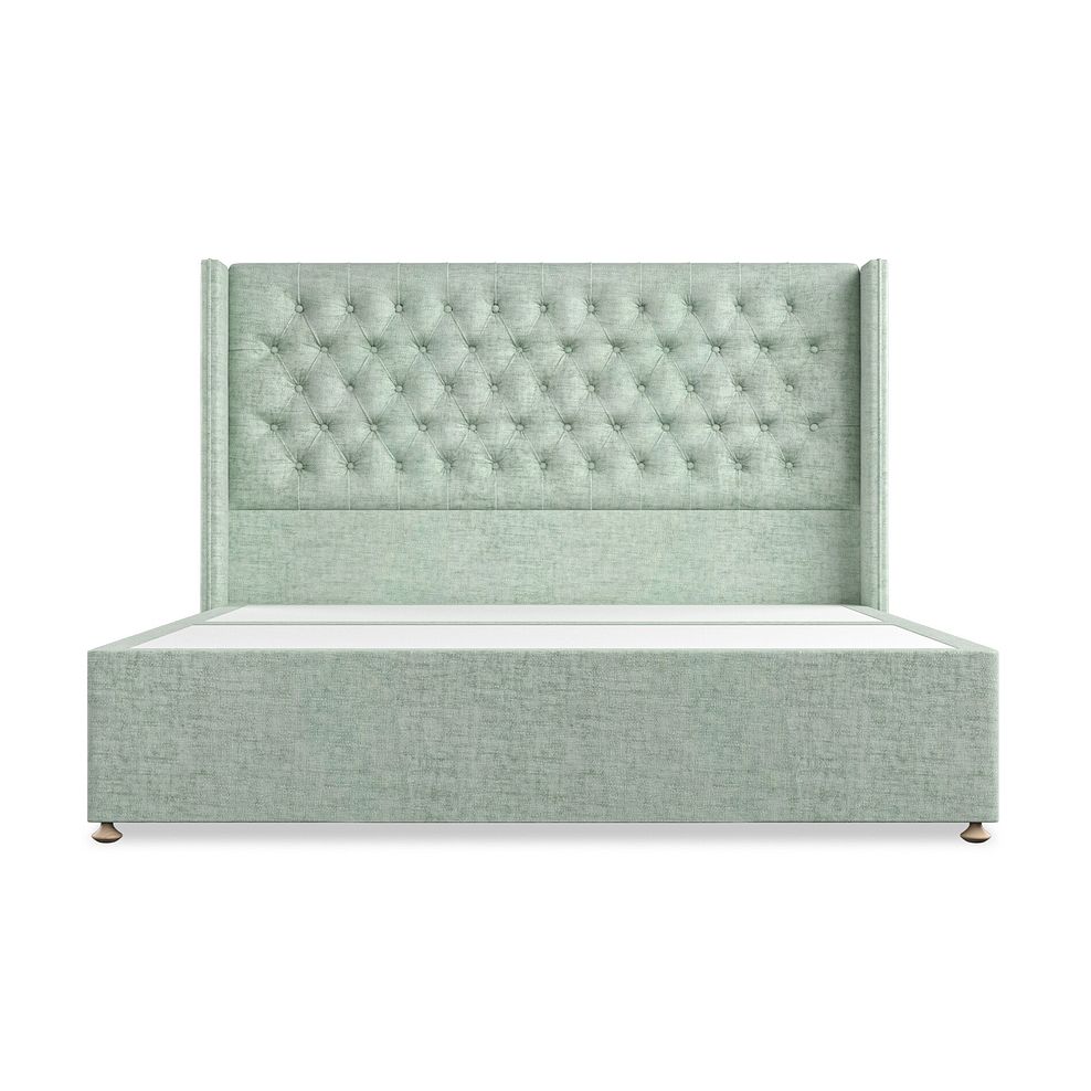 Wycombe Super King-Size 2 Drawer Divan with Winged Headboard in Brooklyn Fabric - Glacier Thumbnail 3