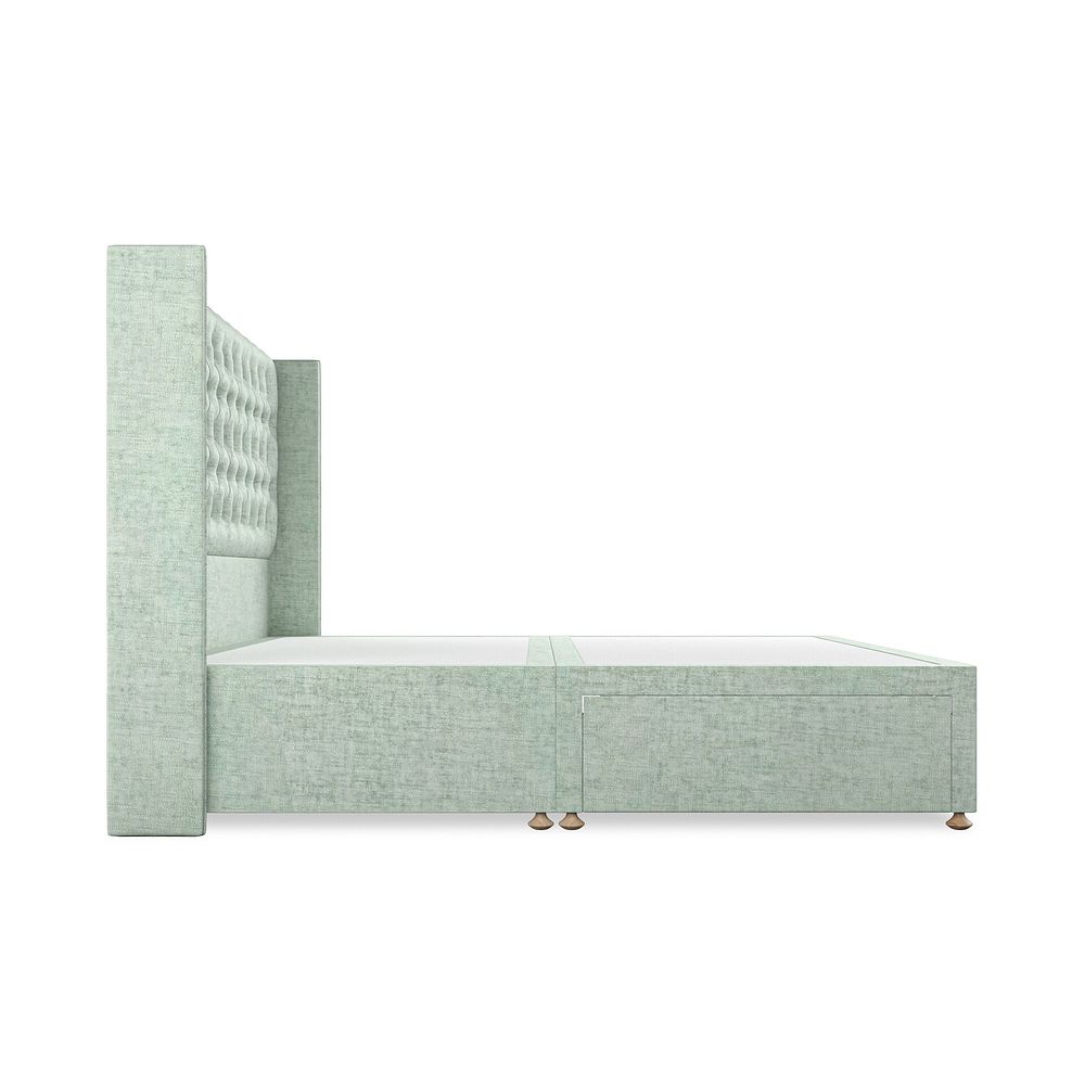 Wycombe Super King-Size 2 Drawer Divan with Winged Headboard in Brooklyn Fabric - Glacier 4