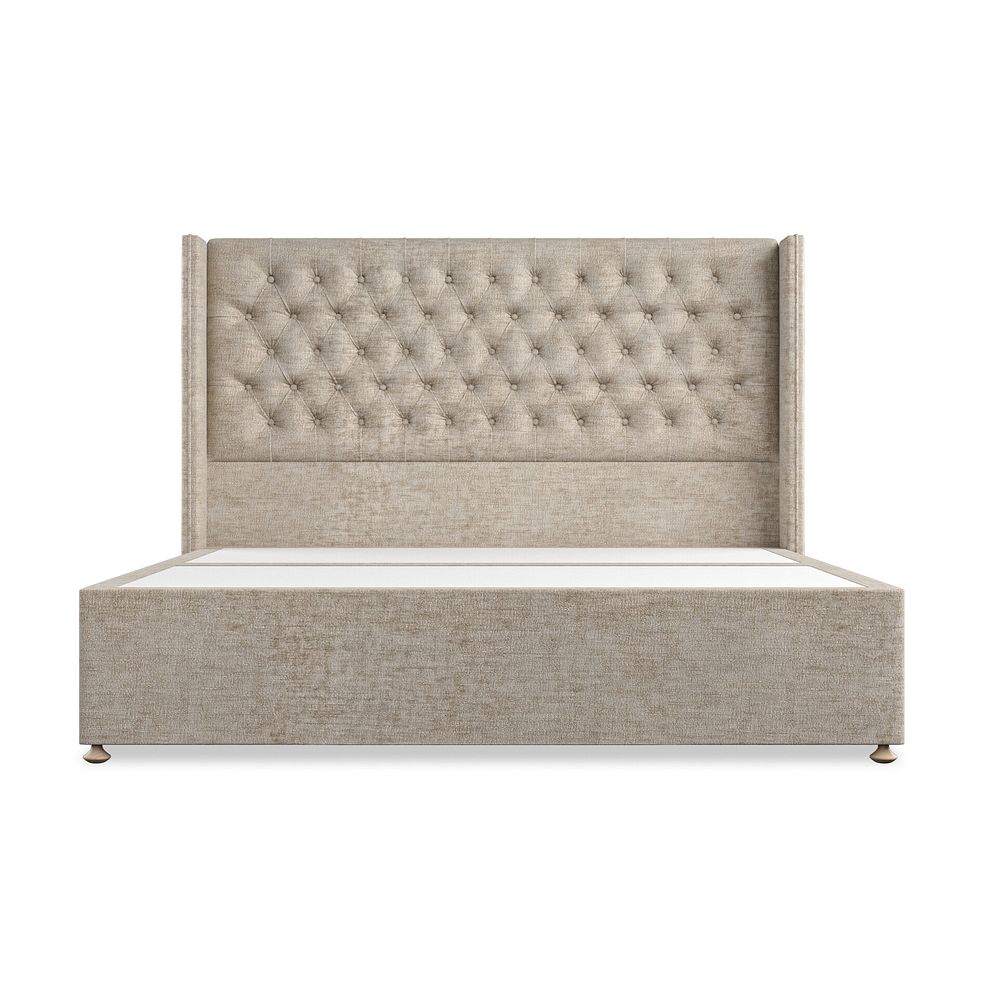 Wycombe Super King-Size 2 Drawer Divan with Winged Headboard in Brooklyn Fabric - Quill Grey 3