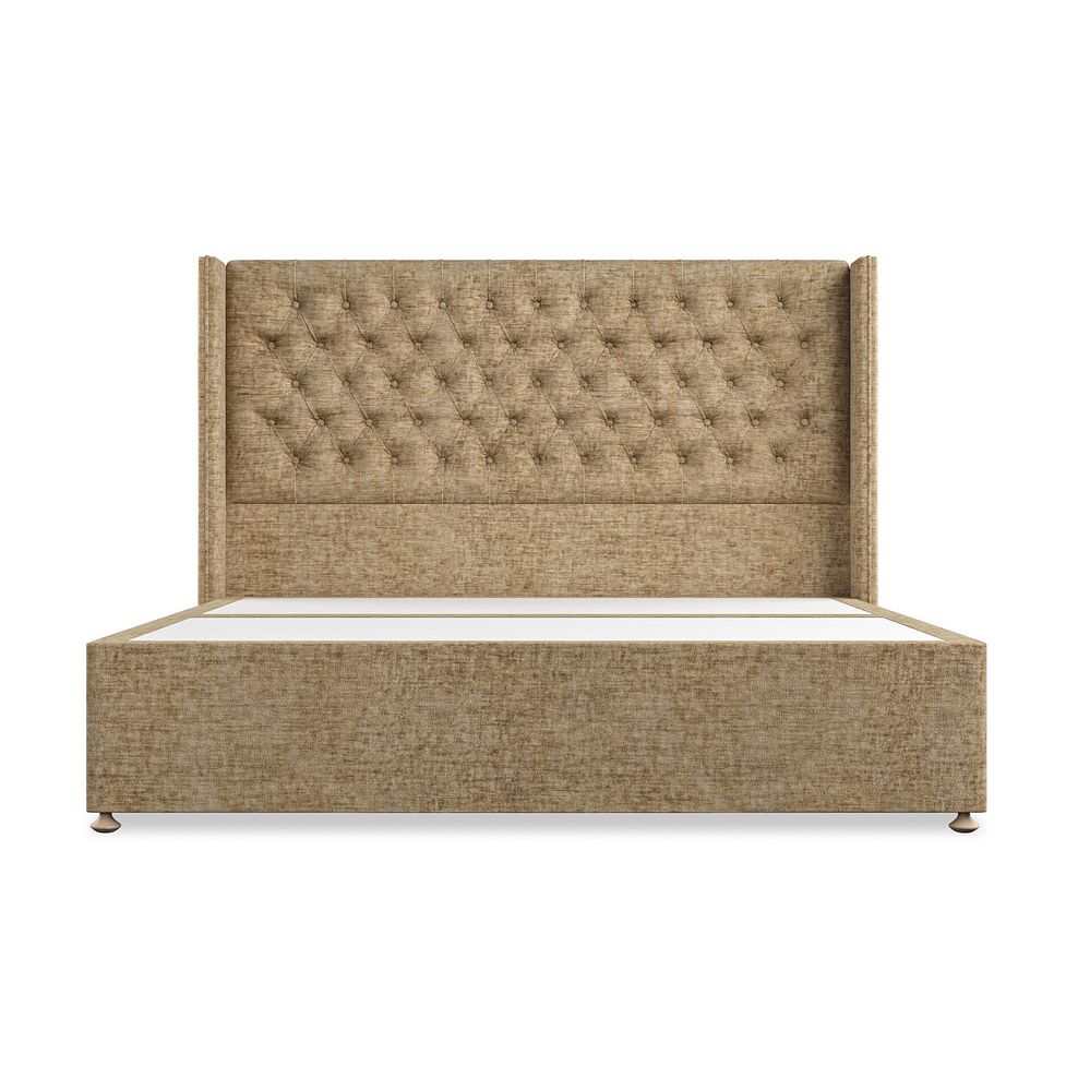 Wycombe Super King-Size 2 Drawer Divan with Winged Headboard in Brooklyn Fabric - Saturn Mink 3