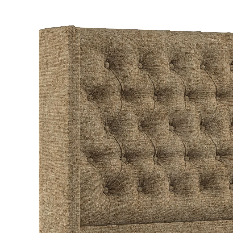 Wycombe Super King-Size 2 Drawer Divan with Winged Headboard in Brooklyn Fabric - Saturn Mink Thumbnail 5