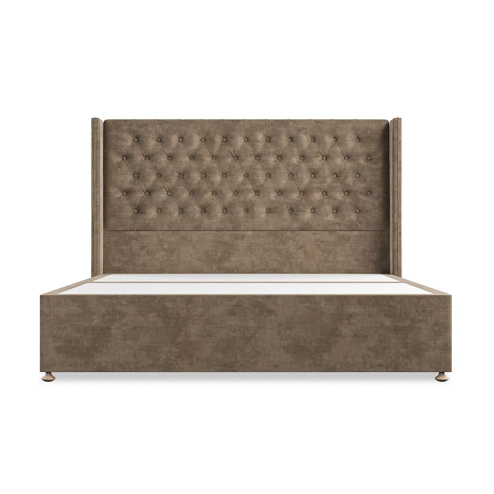 Wycombe Super King-Size 2 Drawer Divan with Winged Headboard in Heritage Velvet - Cedar Thumbnail 3