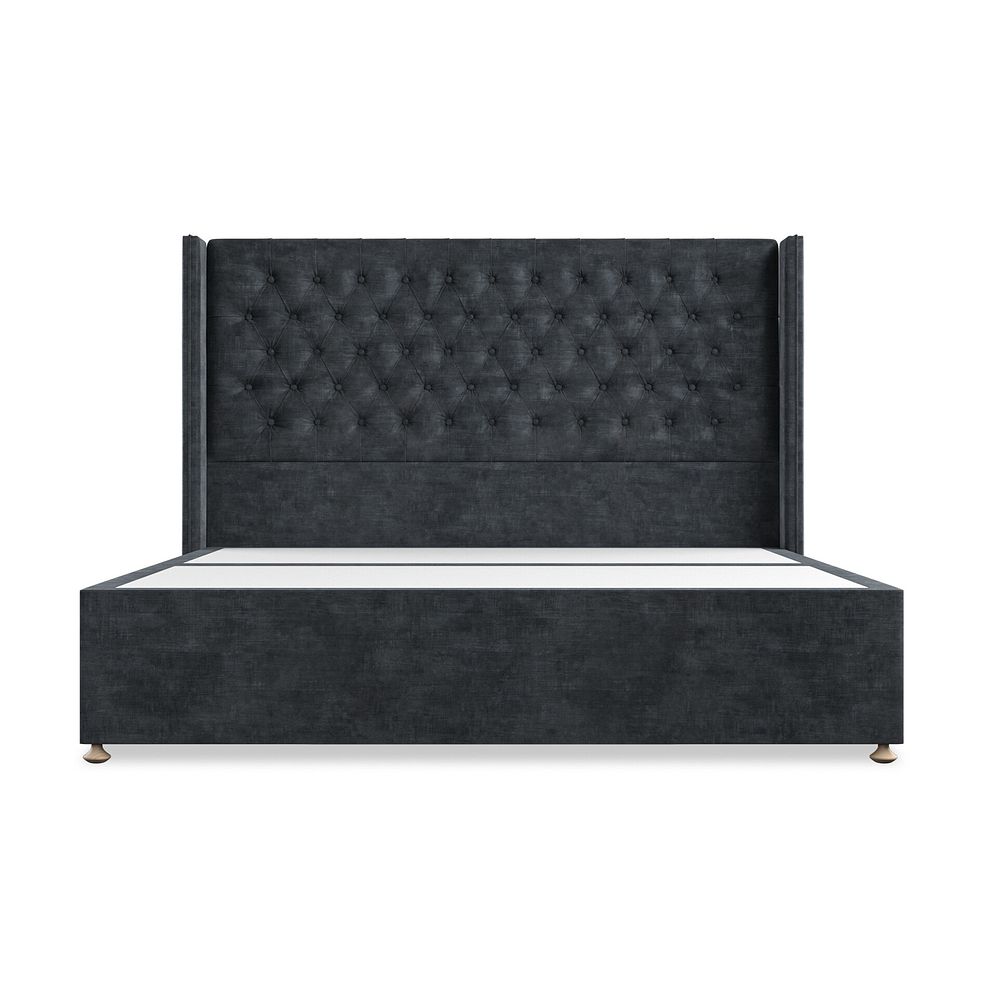 Wycombe Super King-Size 2 Drawer Divan with Winged Headboard in Heritage Velvet - Charcoal Thumbnail 3