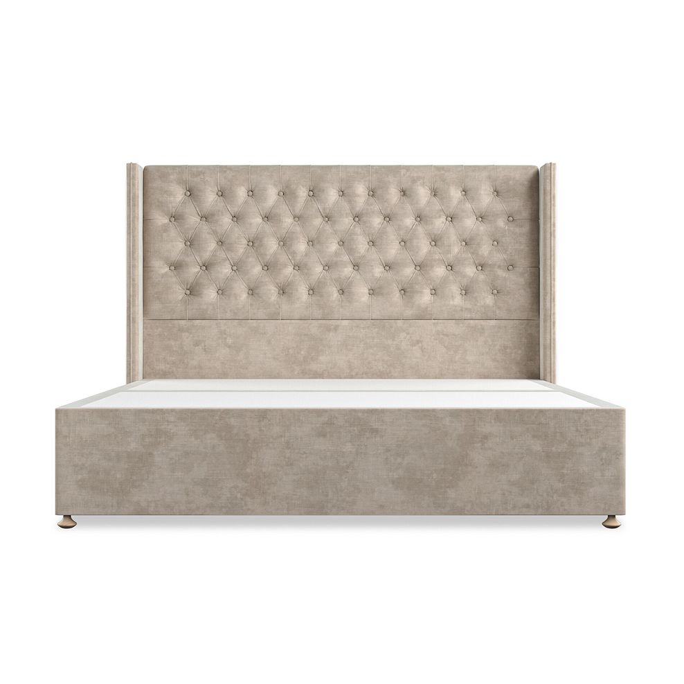 Wycombe Super King-Size 2 Drawer Divan with Winged Headboard in Heritage Velvet - Mink 3