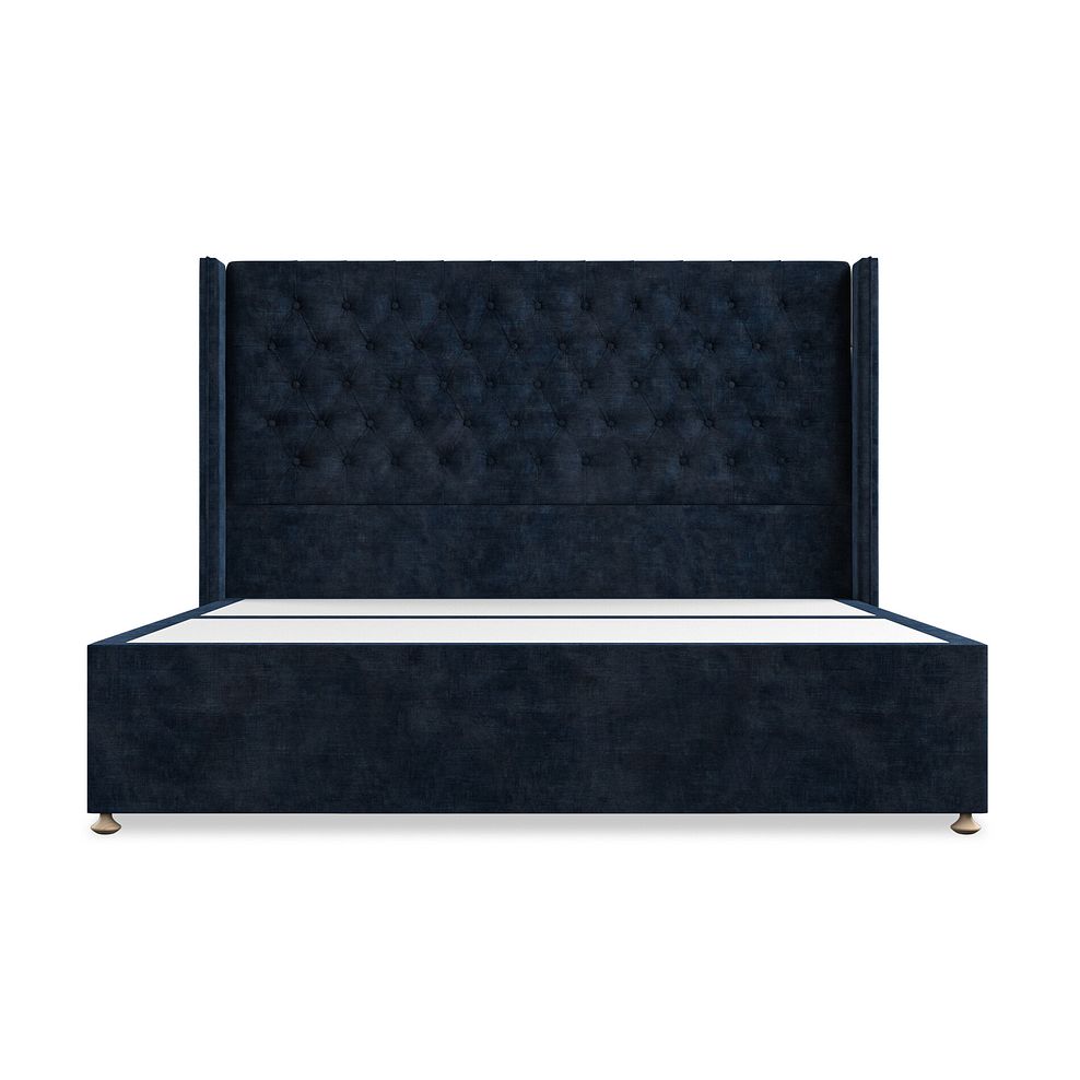 Wycombe Super King-Size 2 Drawer Divan with Winged Headboard in Heritage Velvet - Royal Blue 3
