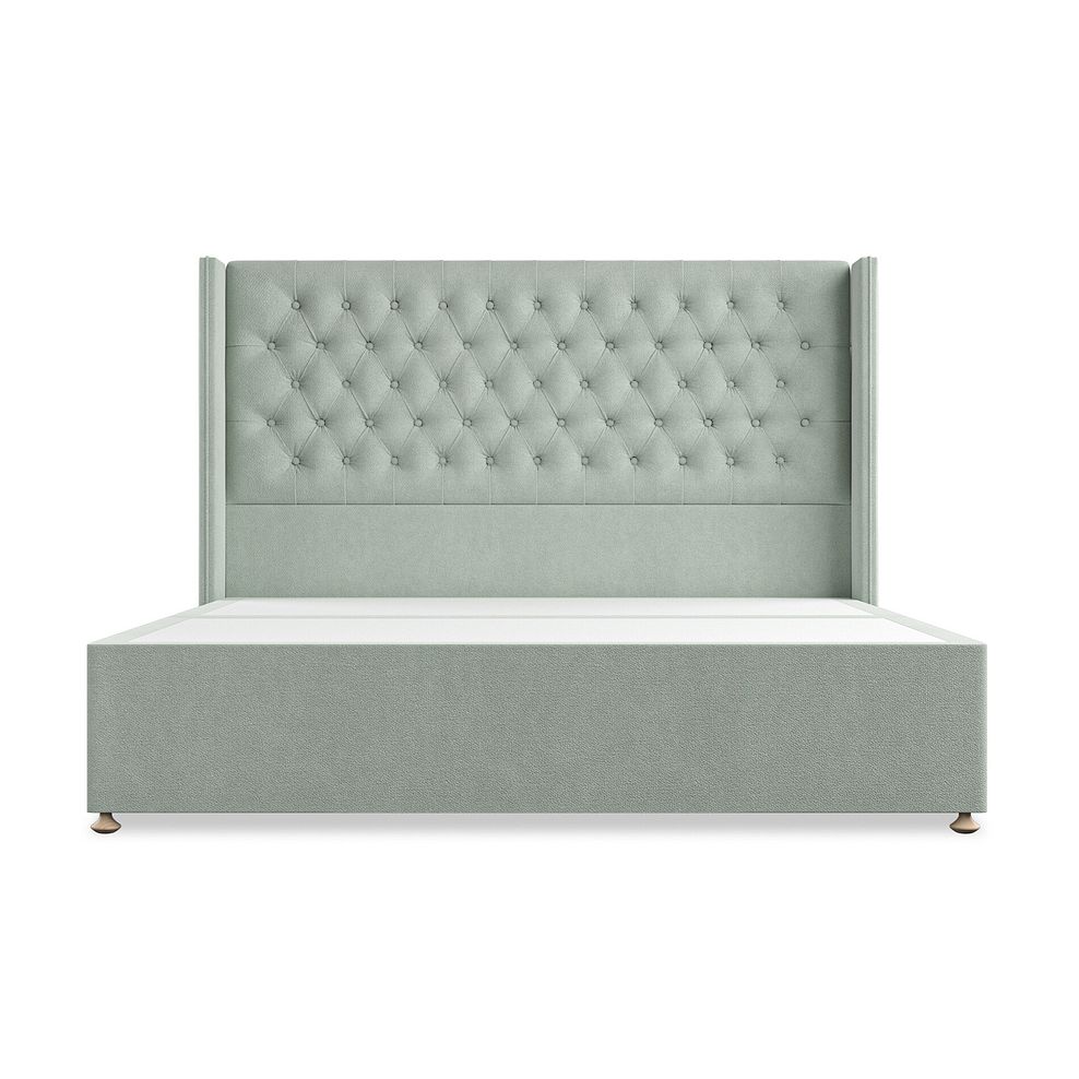 Wycombe Super King-Size 2 Drawer Divan with Winged Headboard in Venice Fabric - Duck Egg Thumbnail 3