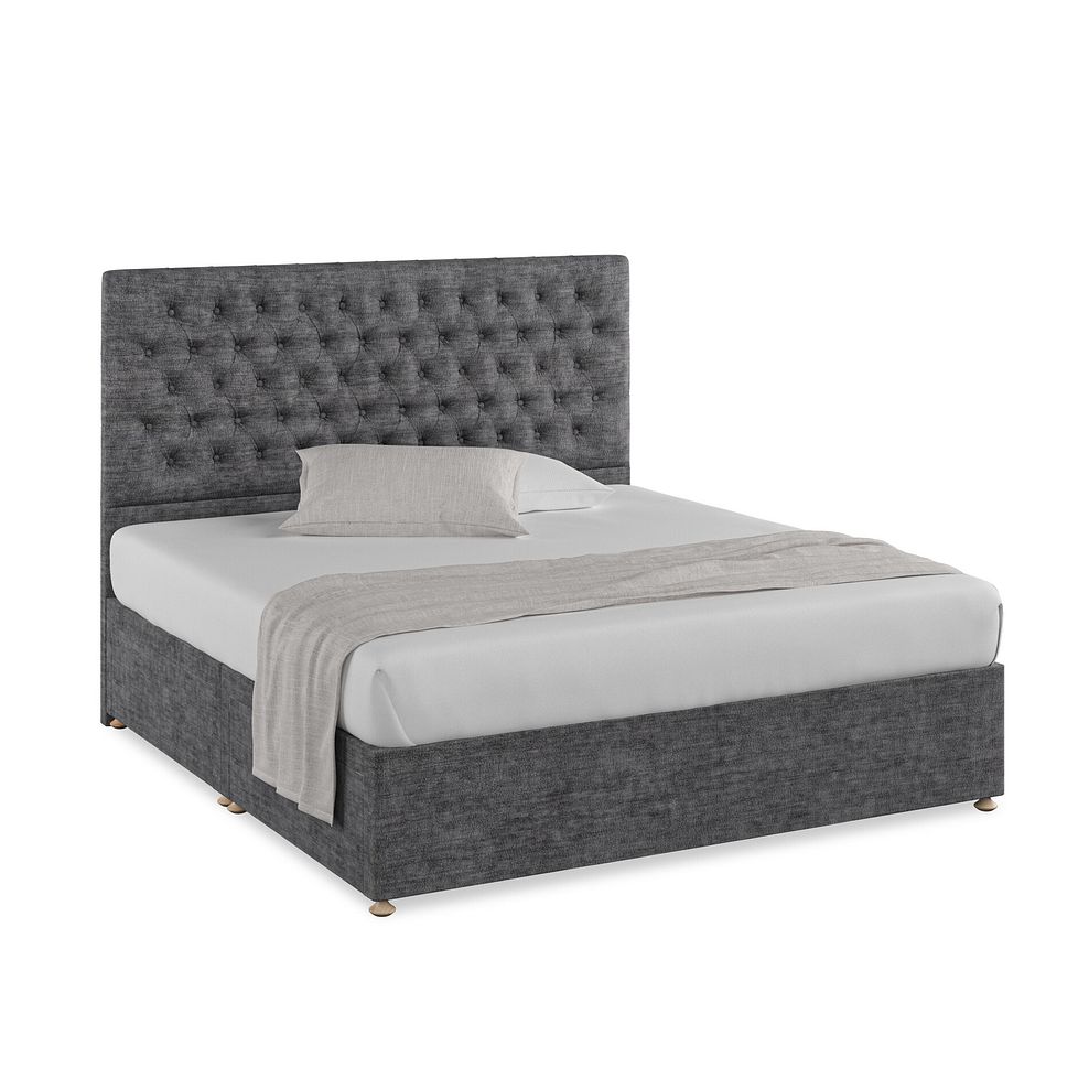 Wycombe Super King-Size 4 Drawer Divan in Brooklyn Fabric - Asteroid Grey 1