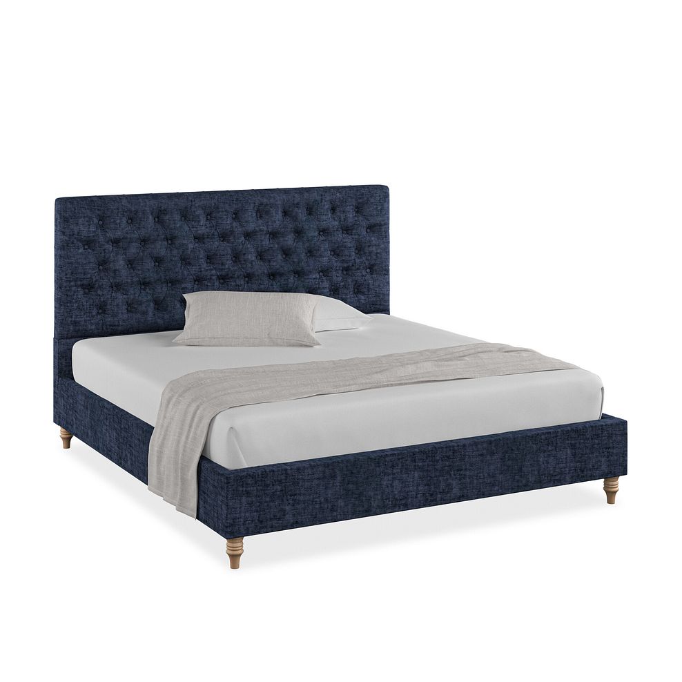 Wycombe Super King-Size Bed in Brooklyn Fabric - Hummingbird Blue 1