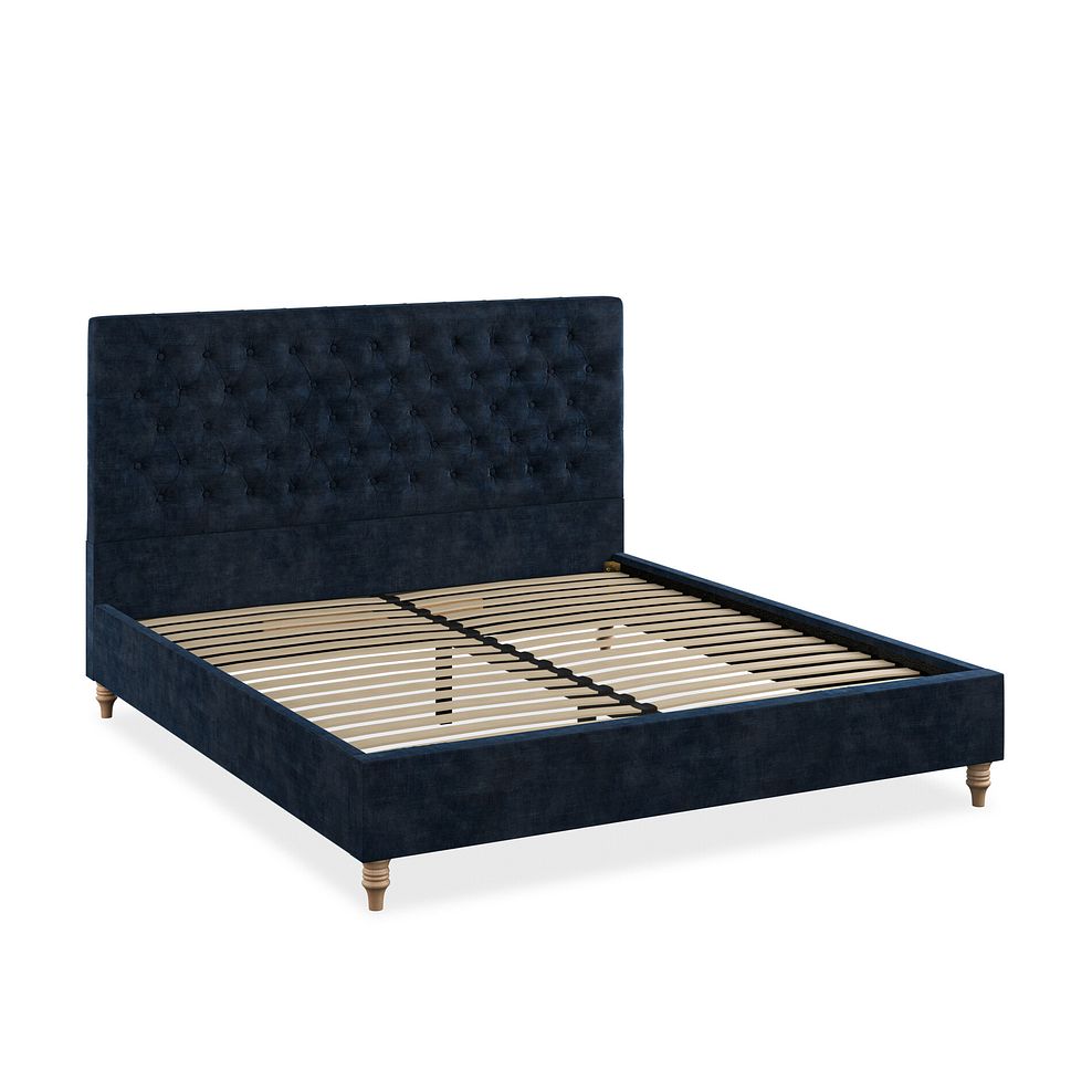 Wycombe Super King-Size Bed in Heritage Velvet - Royal Blue 2