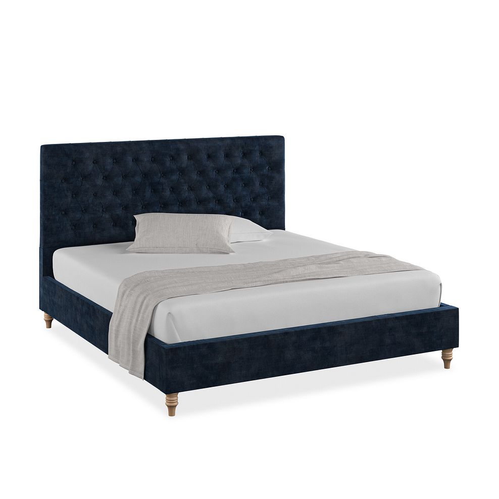 Wycombe Super King-Size Bed in Heritage Velvet - Royal Blue 1