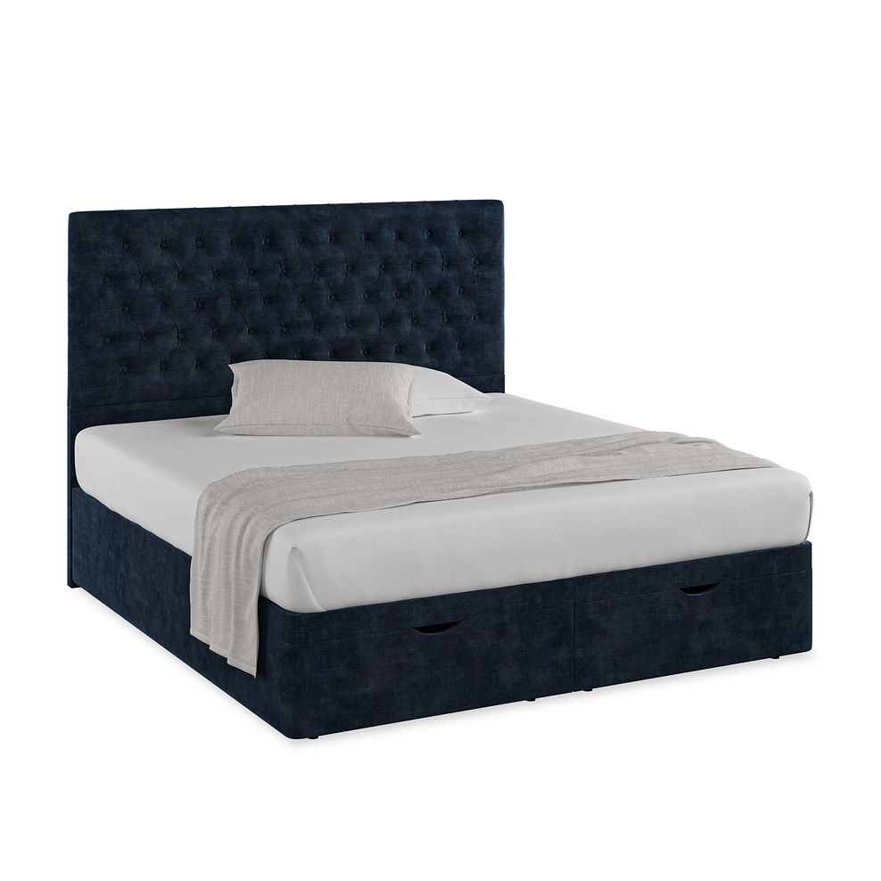 Wycombe Super King-Size Ottoman Storage Bed in Heritage Velvet - Royal Blue 1