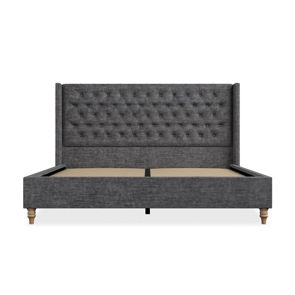 Wycombe Super King-Size Bed with Winged Headboard in Brooklyn Fabric - Asteroid Grey 3