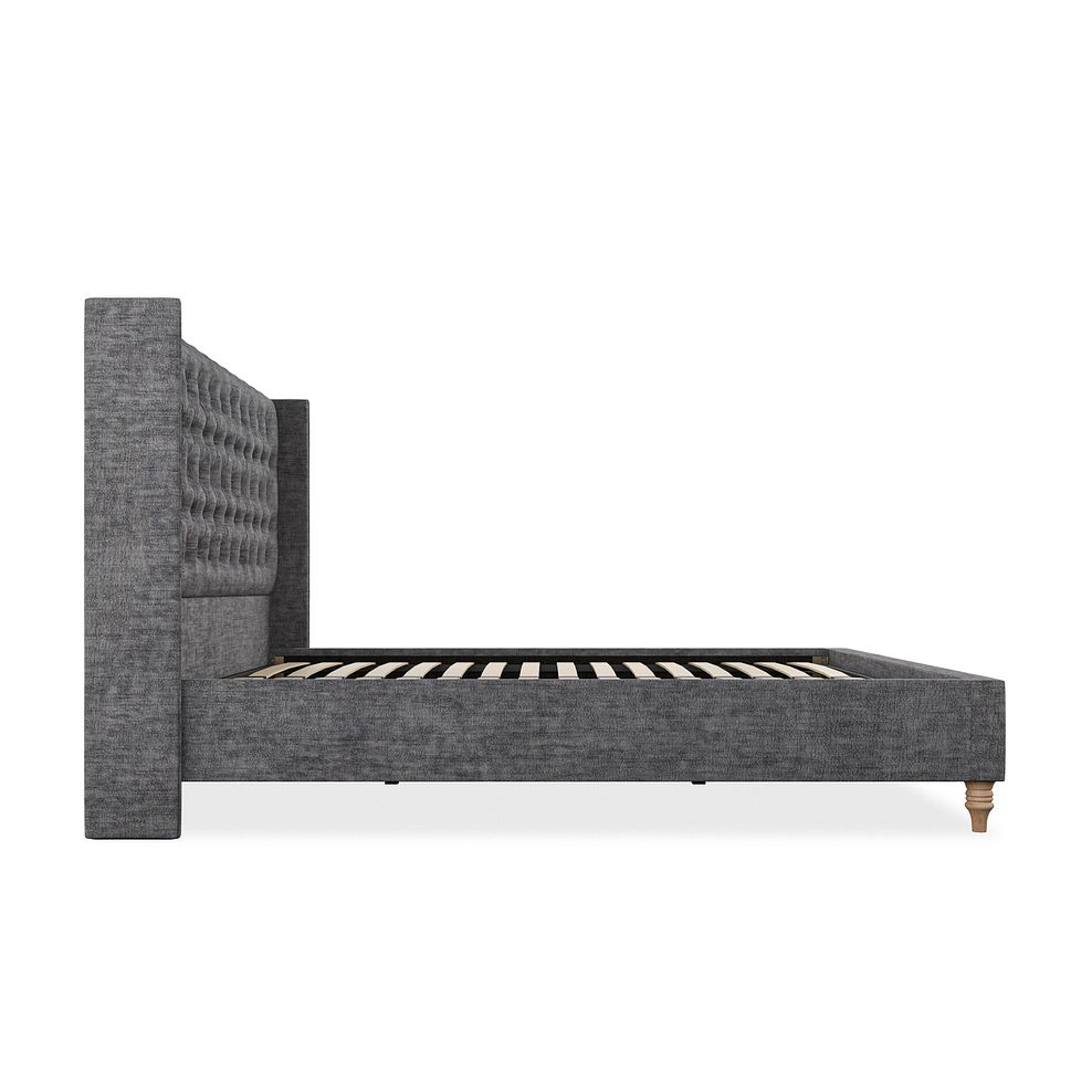 Wycombe Super King-Size Bed with Winged Headboard in Brooklyn Fabric - Asteroid Grey 4