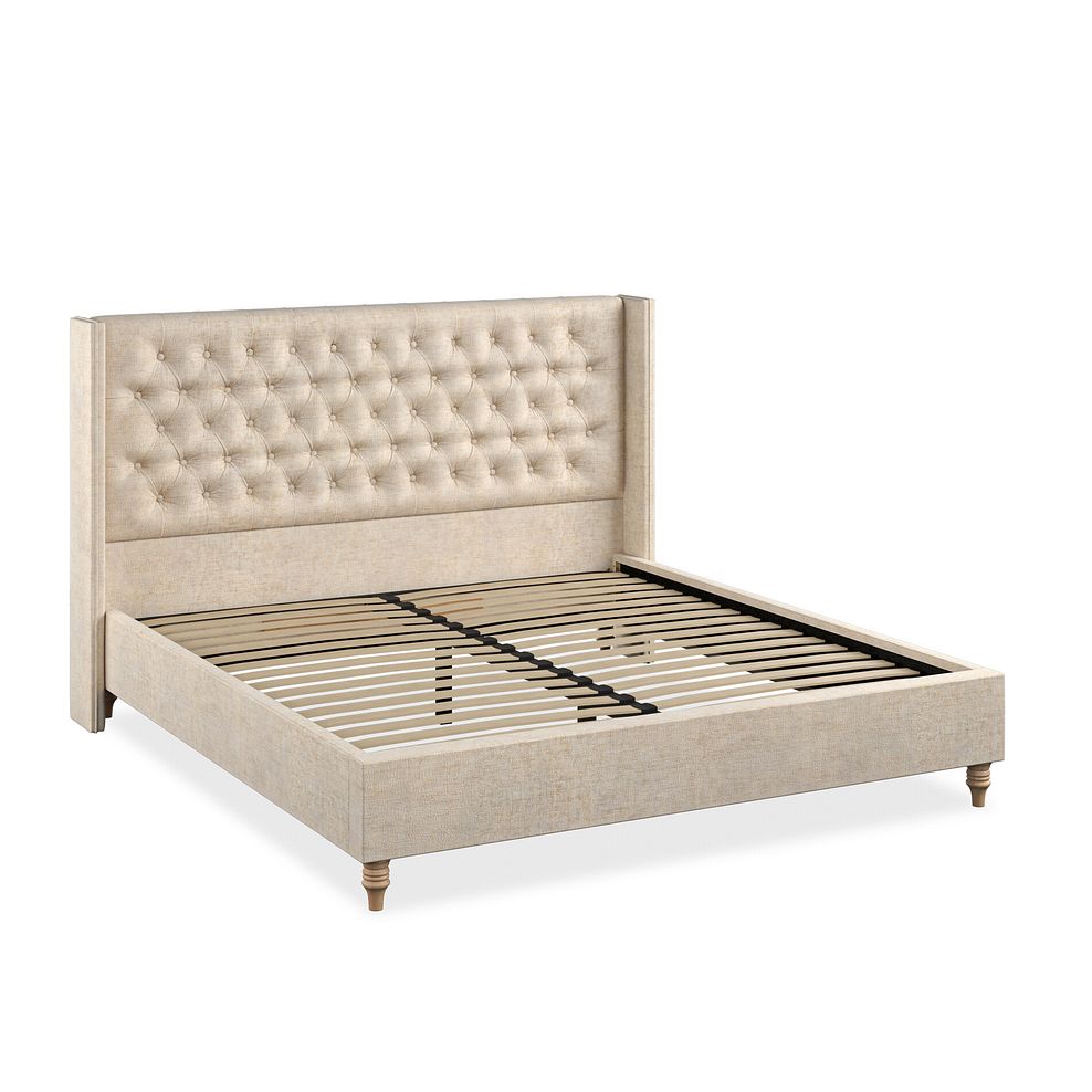 Wycombe Super King-Size Bed with Winged Headboard in Brooklyn Fabric - Eggshell 2