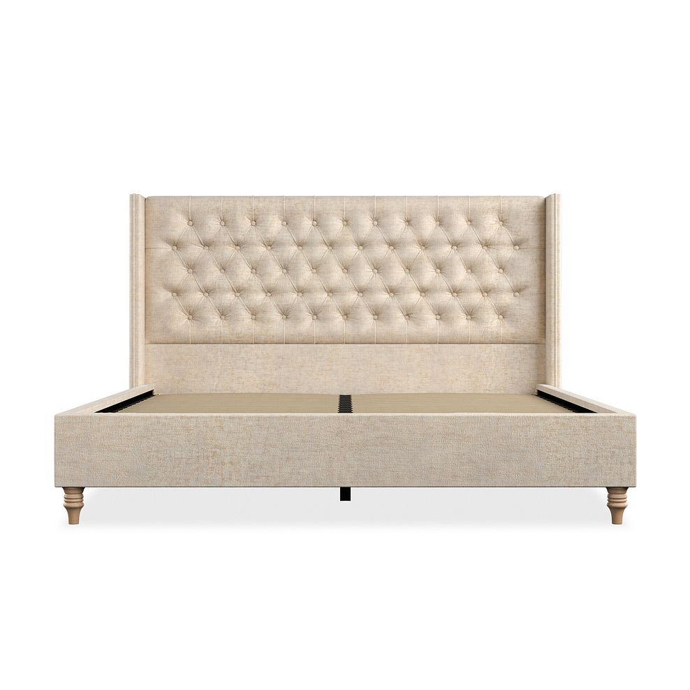 Wycombe Super King-Size Bed with Winged Headboard in Brooklyn Fabric - Eggshell 3