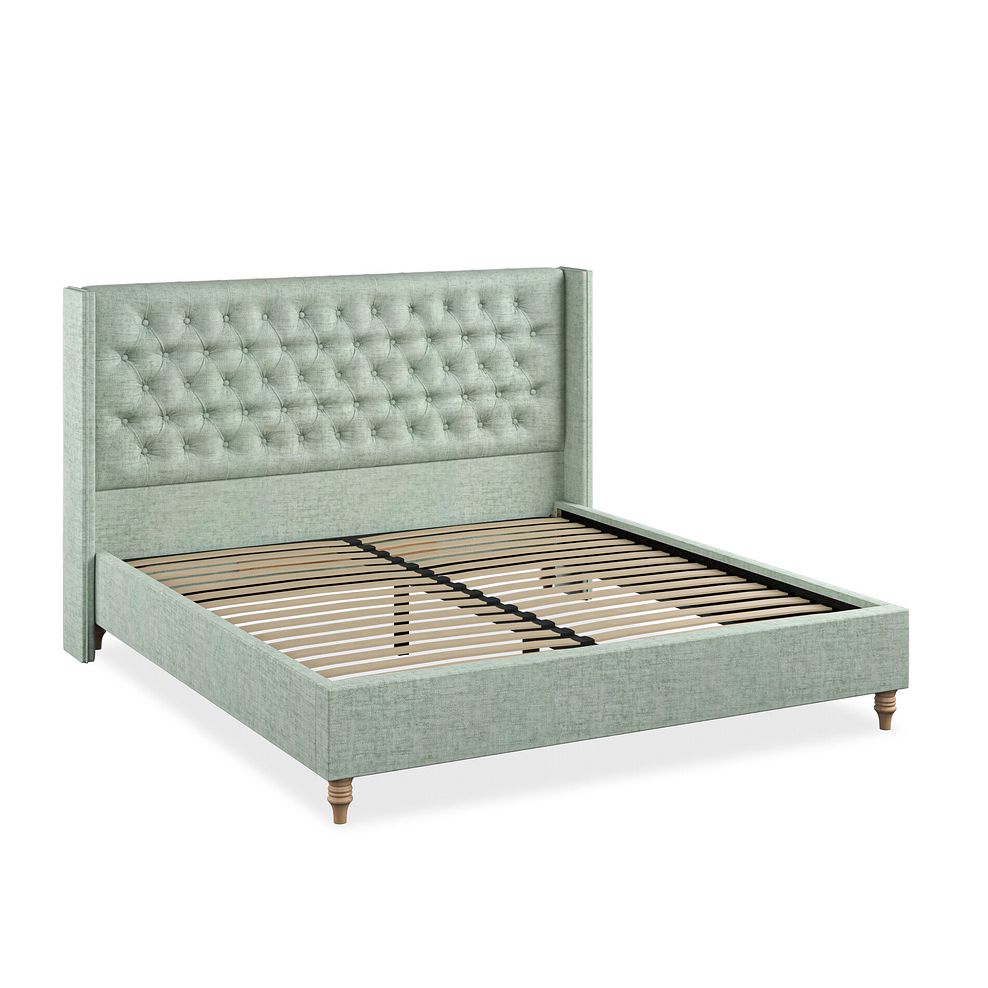 Wycombe Super King-Size Bed with Winged Headboard in Brooklyn Fabric - Glacier 2