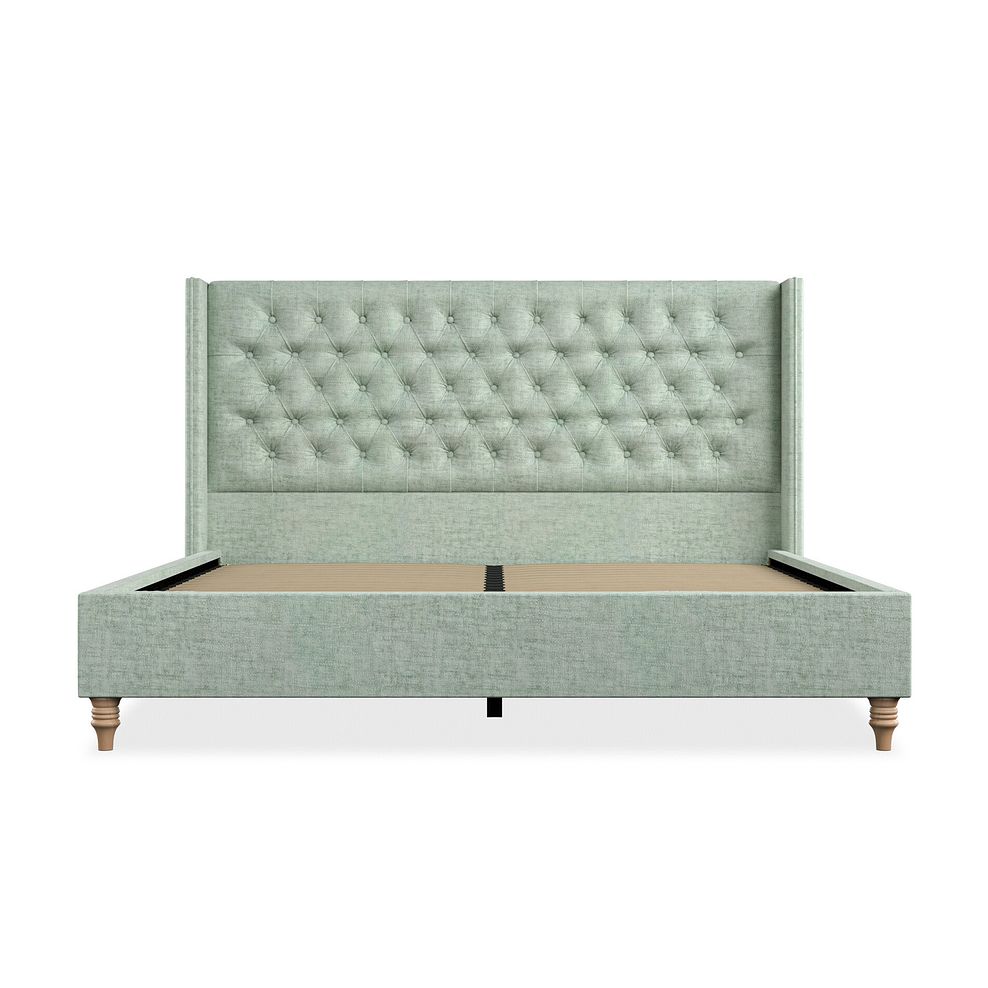 Wycombe Super King-Size Bed with Winged Headboard in Brooklyn Fabric - Glacier 3
