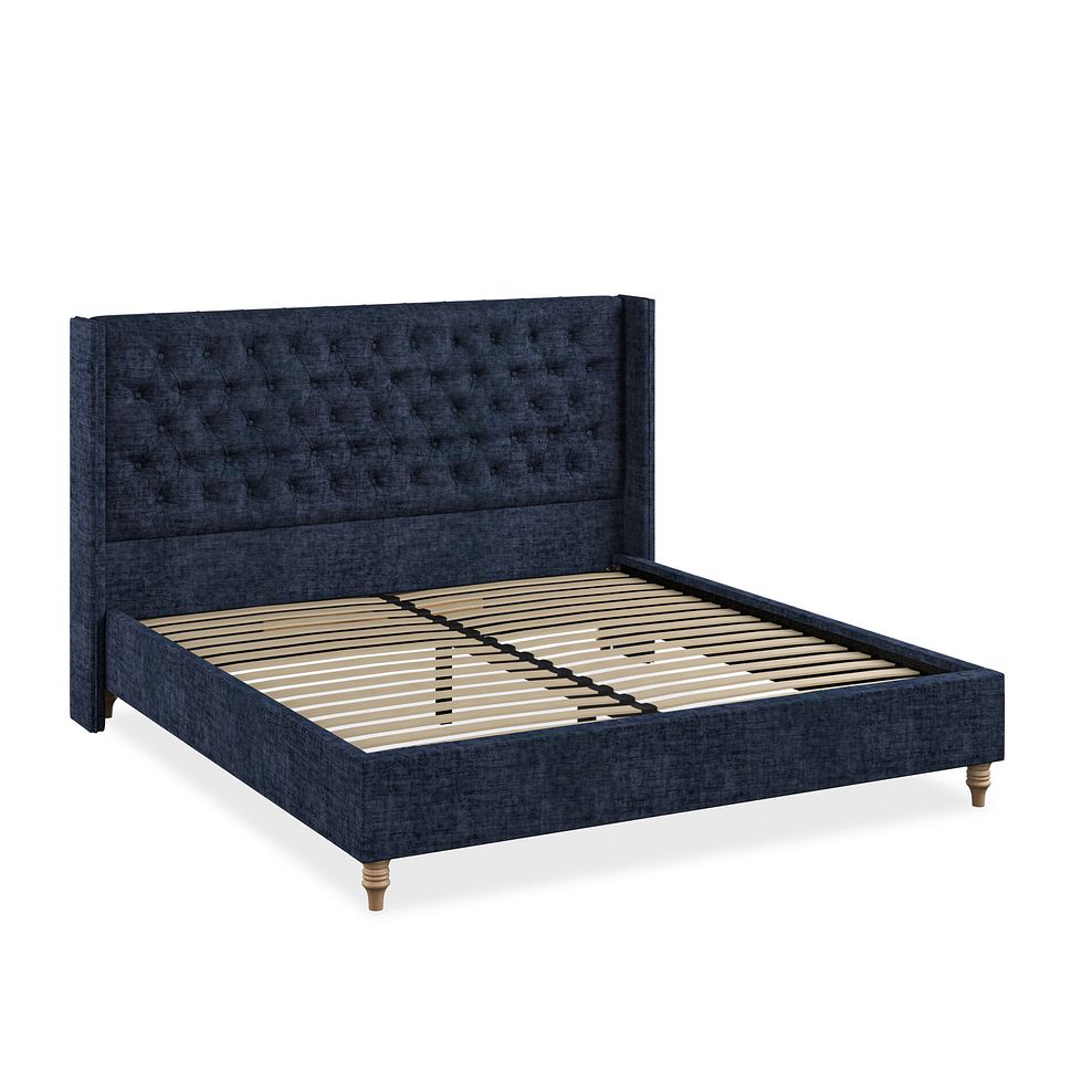 Wycombe Super King-Size Bed with Winged Headboard in Brooklyn Fabric - Hummingbird Blue 2