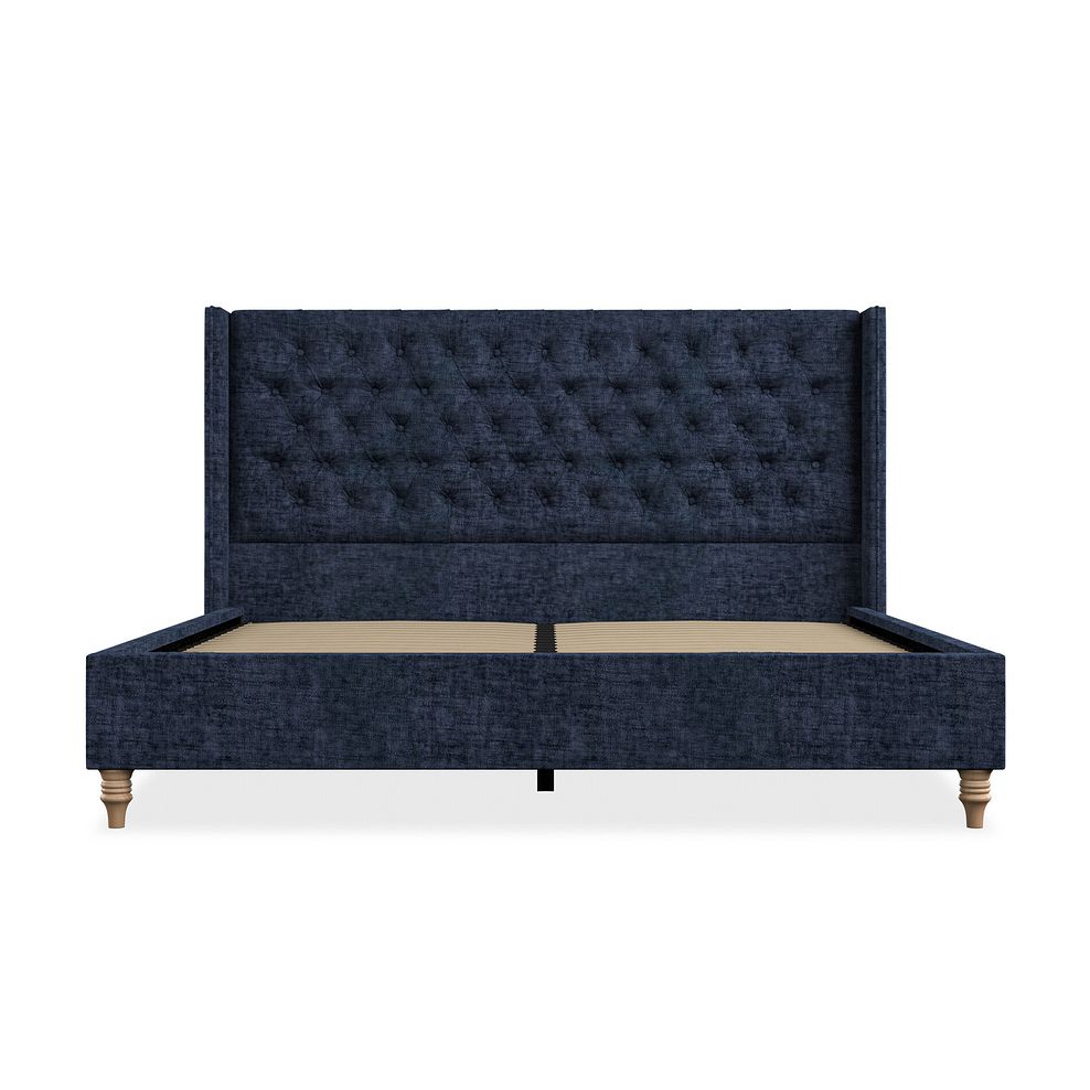 Wycombe Super King-Size Bed with Winged Headboard in Brooklyn Fabric - Hummingbird Blue 3