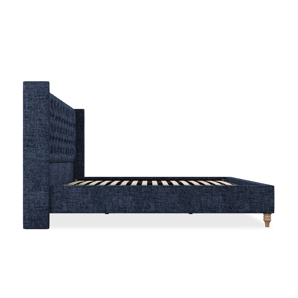 Wycombe Super King-Size Bed with Winged Headboard in Brooklyn Fabric - Hummingbird Blue 4