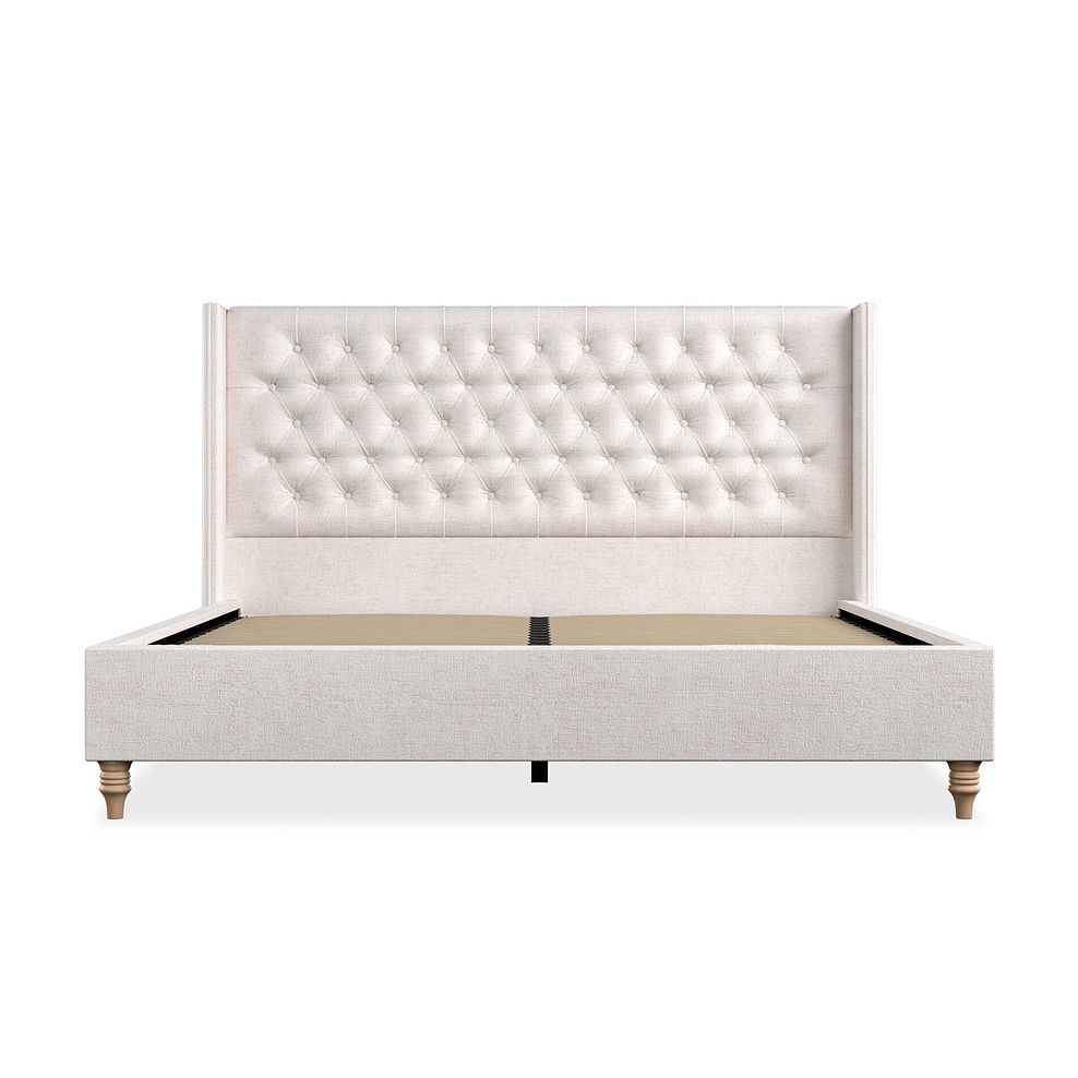 Wycombe Super King-Size Bed with Winged Headboard in Brooklyn Fabric - Lace White 3