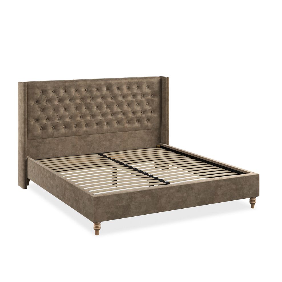 Wycombe Super King-Size Bed with Winged Headboard in Heritage Velvet - Cedar 2