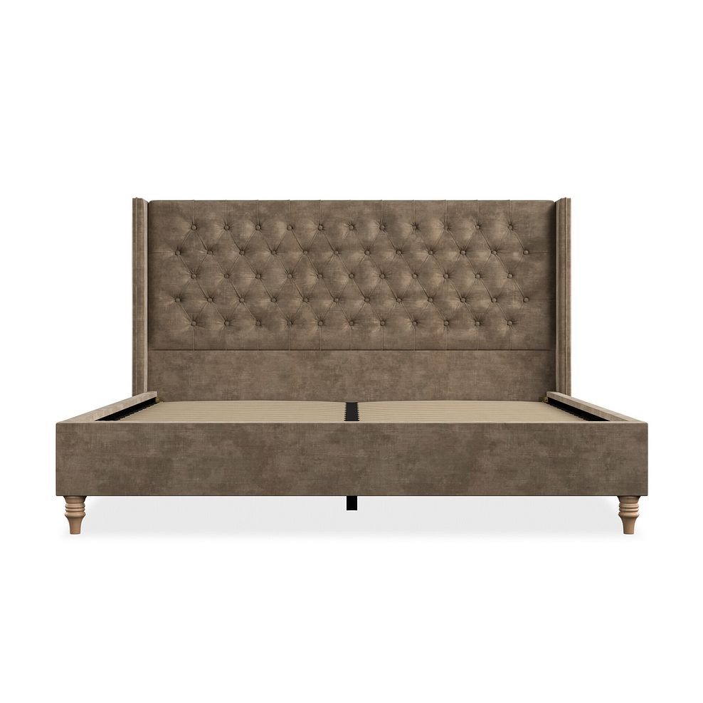 Wycombe Super King-Size Bed with Winged Headboard in Heritage Velvet - Cedar 3