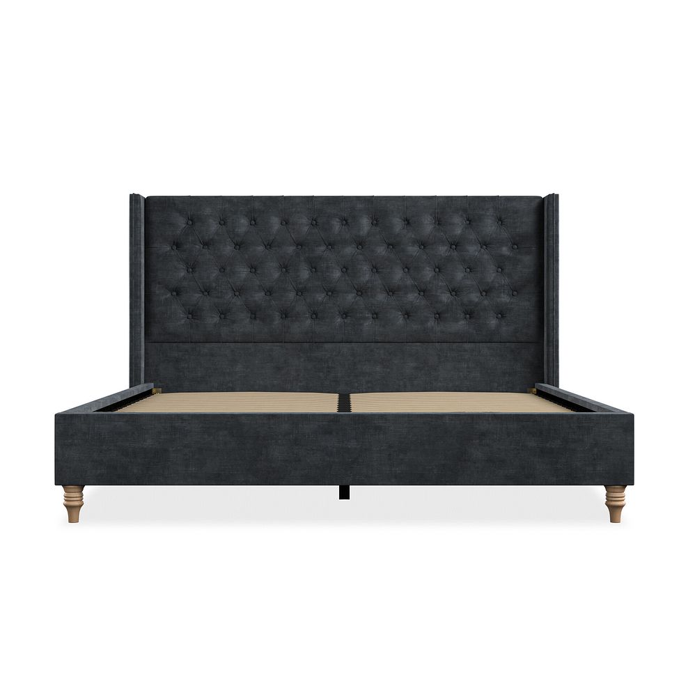 Wycombe Super King-Size Bed with Winged Headboard in Heritage Velvet - Charcoal 3