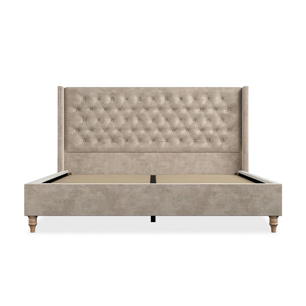 Wycombe Super King-Size Bed with Winged Headboard in Heritage Velvet - Mink 3