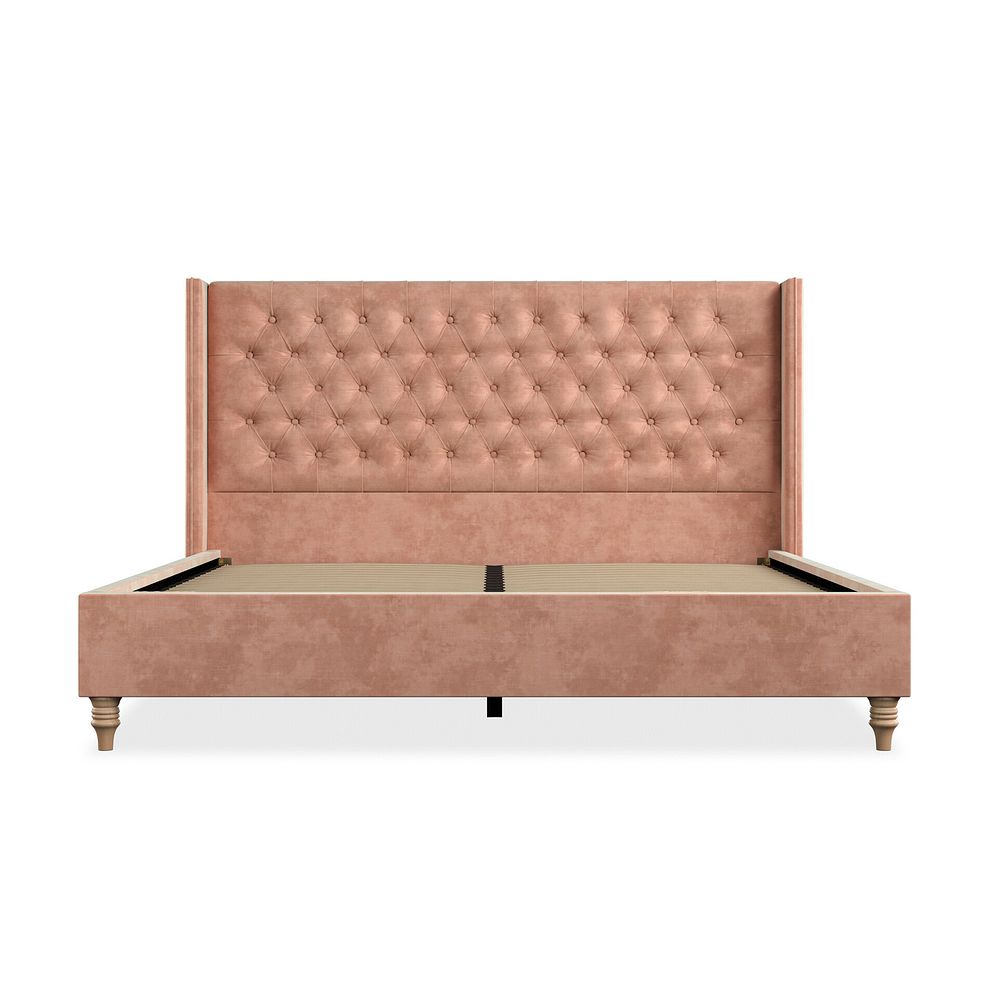 Wycombe Super King-Size Bed with Winged Headboard in Heritage Velvet - Powder Pink 3