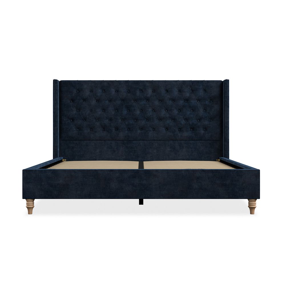 Wycombe Super King-Size Bed with Winged Headboard in Heritage Velvet - Royal Blue 3