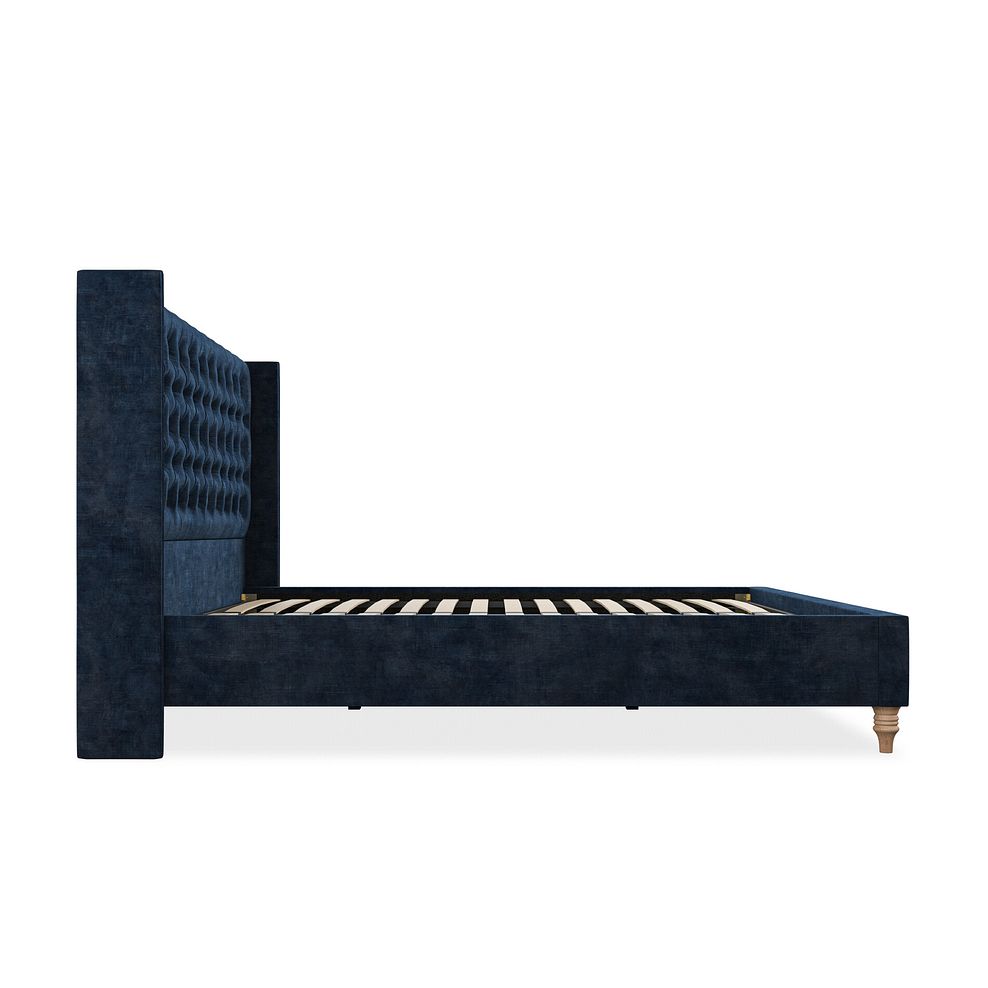 Wycombe Super King-Size Bed with Winged Headboard in Heritage Velvet - Royal Blue 4