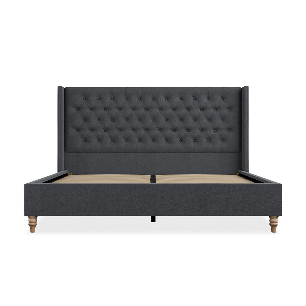 Wycombe Super King-Size Bed with Winged Headboard in Venice Fabric - Anthracite 3