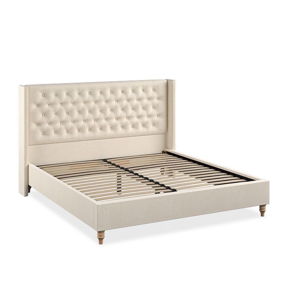 Wycombe Super King-Size Bed with Winged Headboard in Venice Fabric - Cream 2