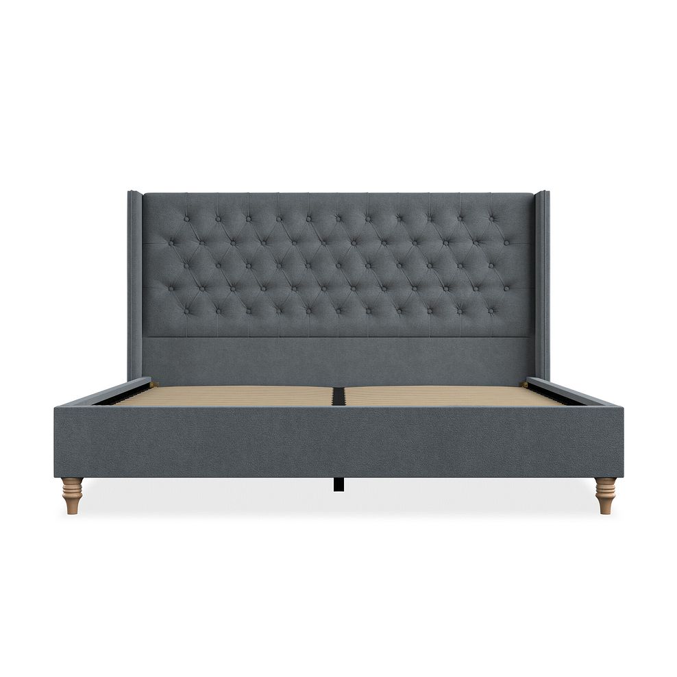 Wycombe Super King-Size Bed with Winged Headboard in Venice Fabric - Graphite 3