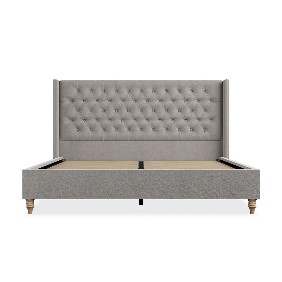 Wycombe Super King-Size Bed with Winged Headboard in Venice Fabric - Grey 3